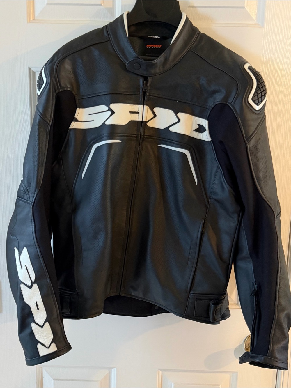 Spidi Evo Rider Men's Black and White Leather Motorcycle Jacket